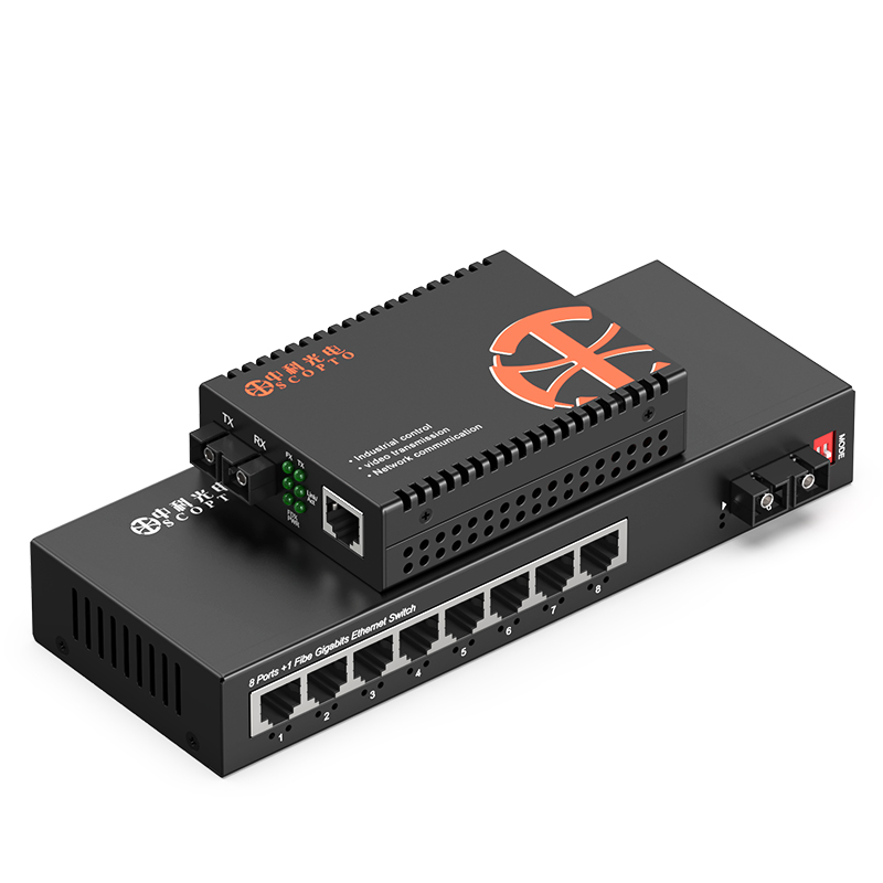 多模雙纖SC 1光8電+1光1電 550M